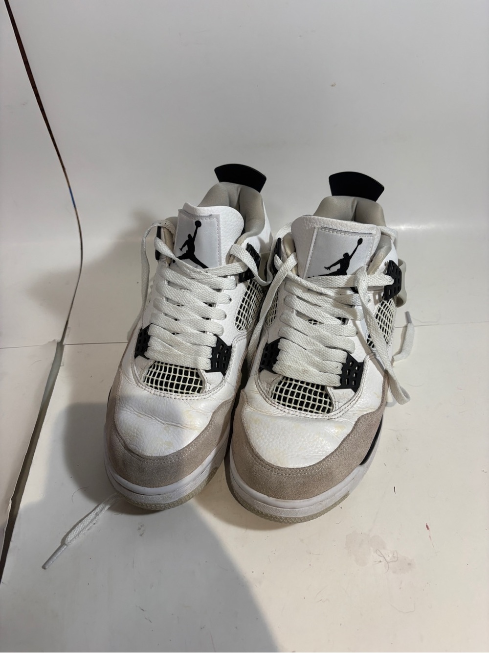 Jordan Air Jordan 4 White Black Gray Mid Top Athletic Sneakers Unisex Size 7